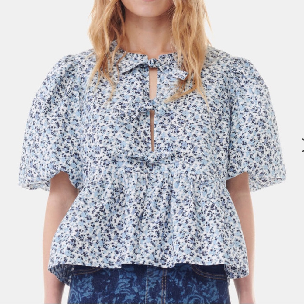 Ganni Peplum Top